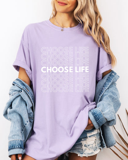 Choose Life Christian Comfort Colors Garment Dyed Christian T Shirt