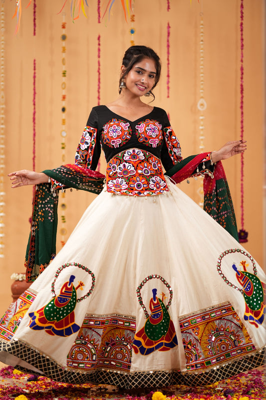 Ivory Lehenga with Vinatge Embroidery