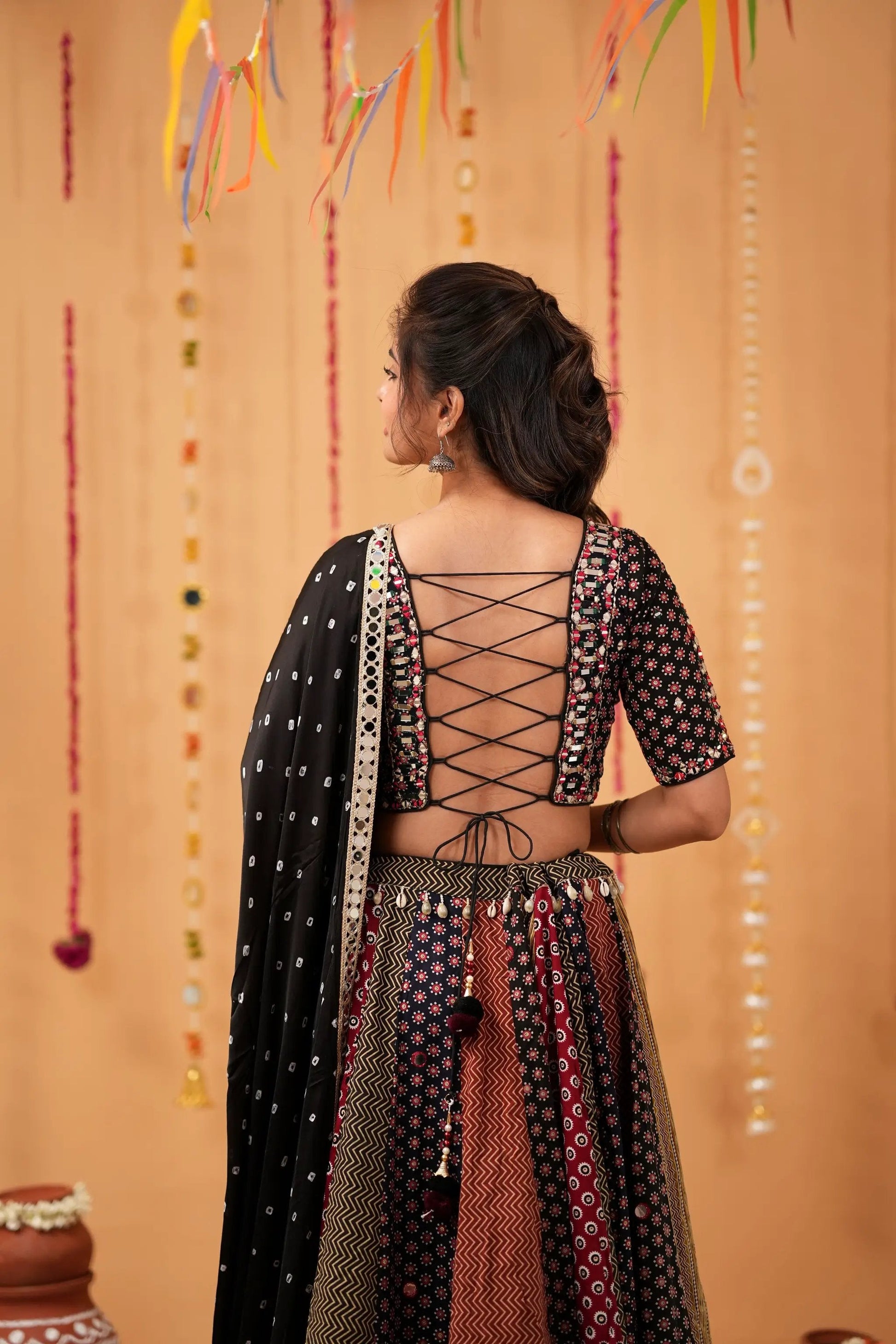 Multicolor Ajrakh Patchwork Lehenga