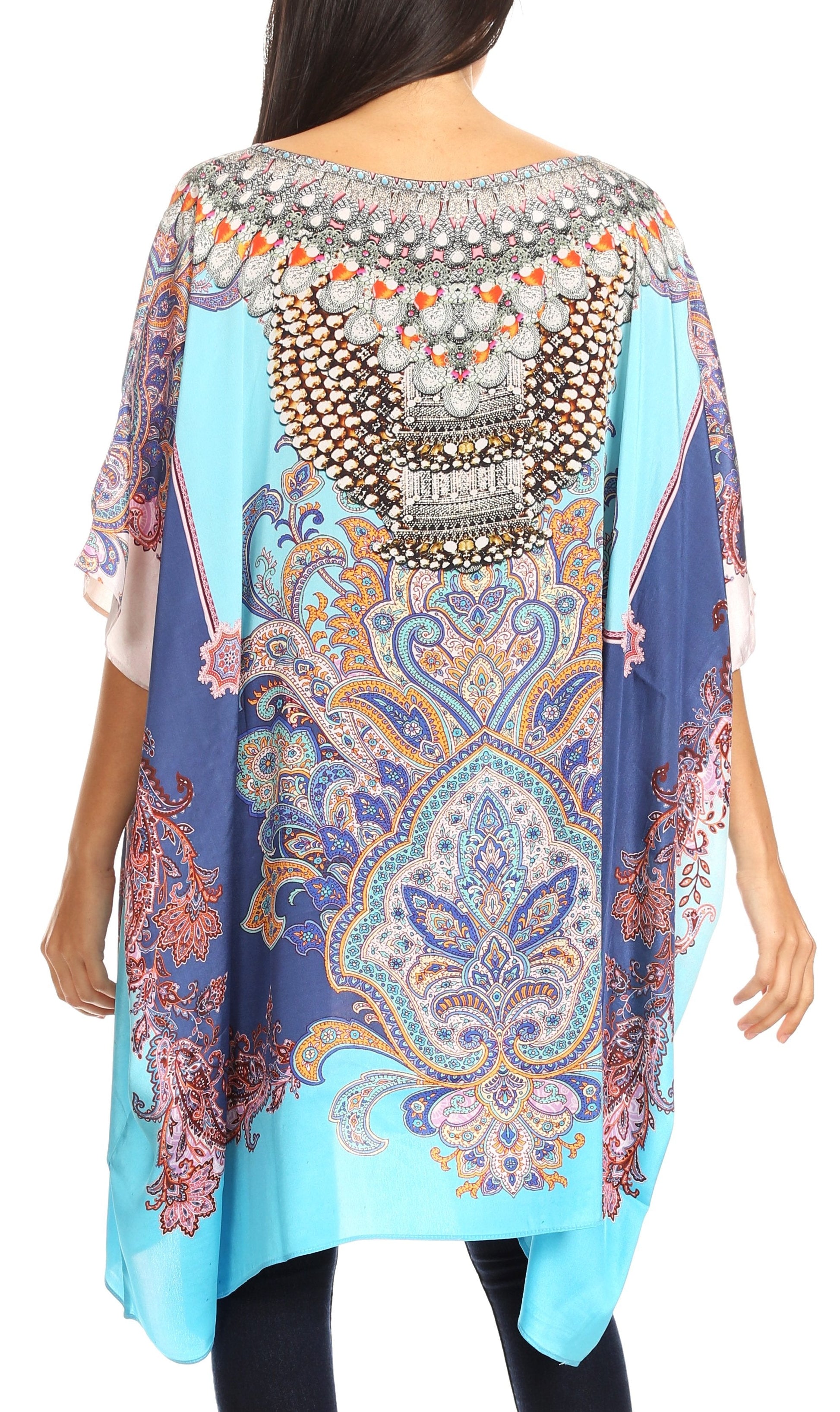 Sakkas Sira Women's Casual Short Sleeve Loose Pullover Mid-Long Oversize Top Tunic