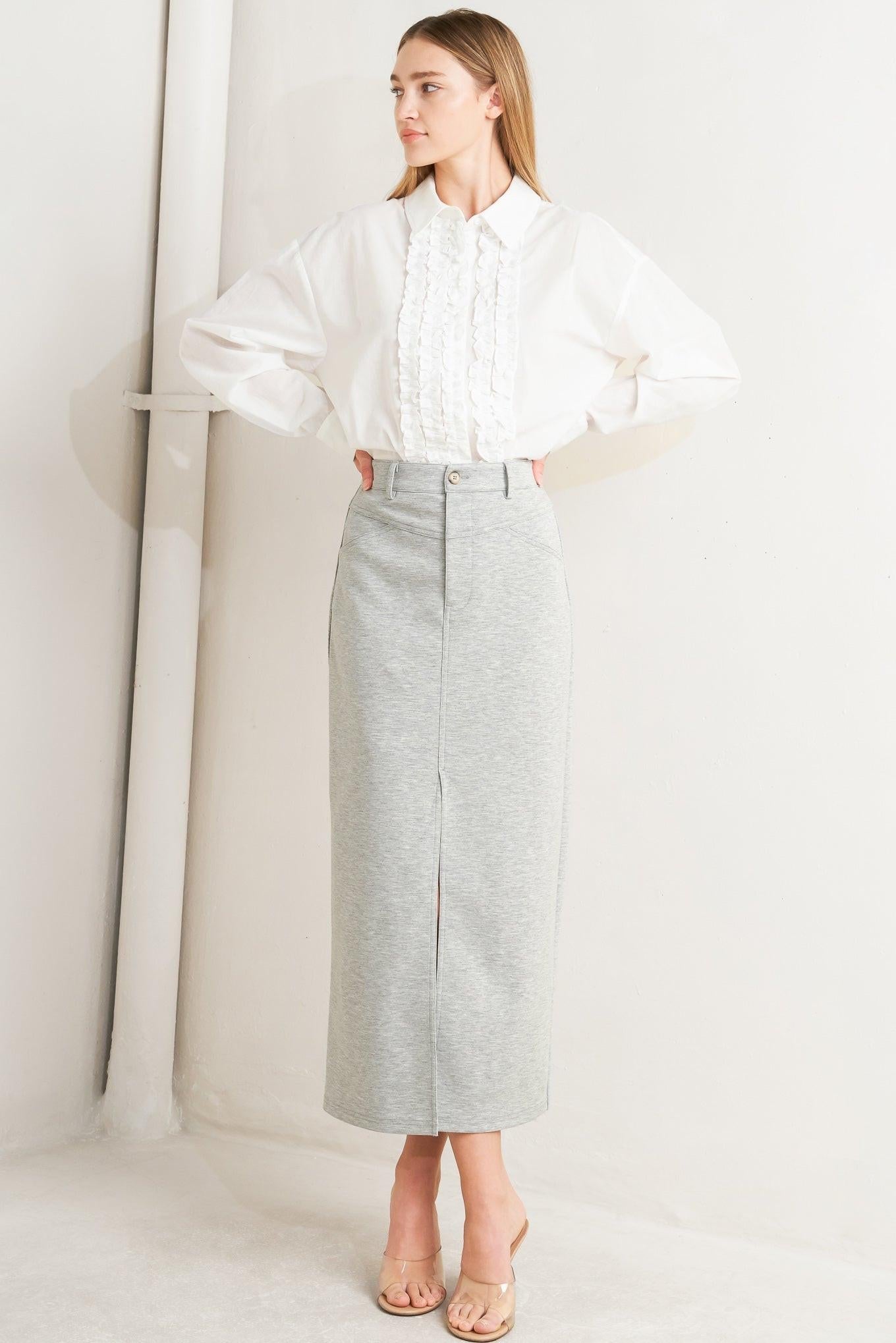 LOVELY BY NATURE KNIT MIDI SKIRT