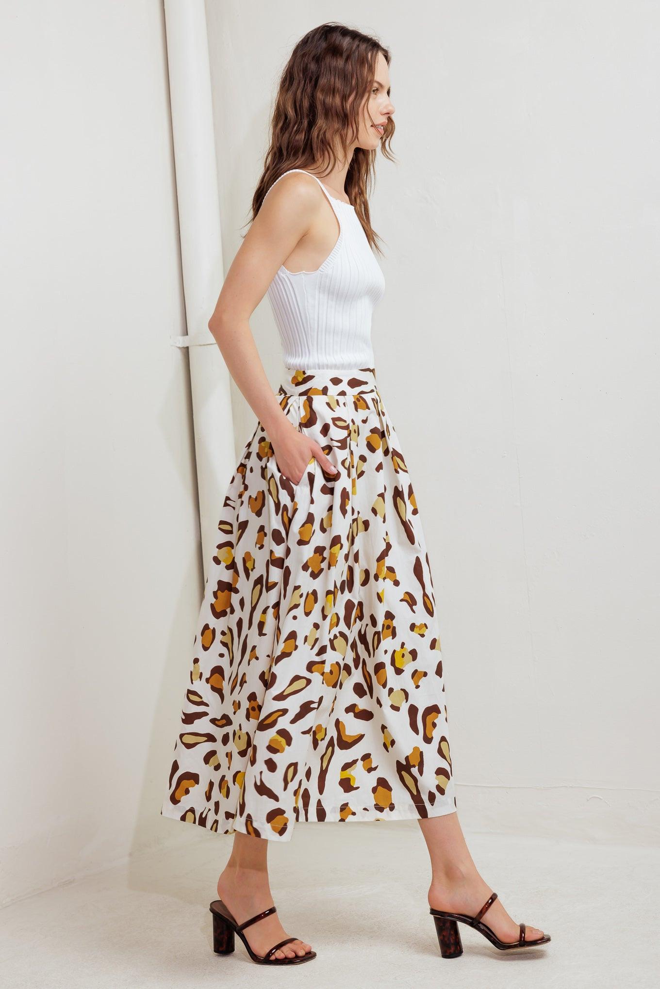 CITY JUNGLE WOVEN FULL SKIRT