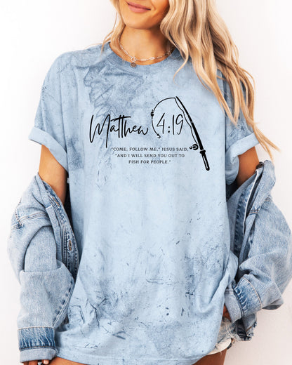 Fish for People Christian Comfort Colors Garment-Dyed T-Shirt – Discipleship Faith Graphic Tee Ocean
