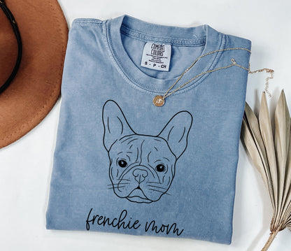 Frenchie Mom French bulldog Dog Mom Comfort Colors T Shirt Blue Jean