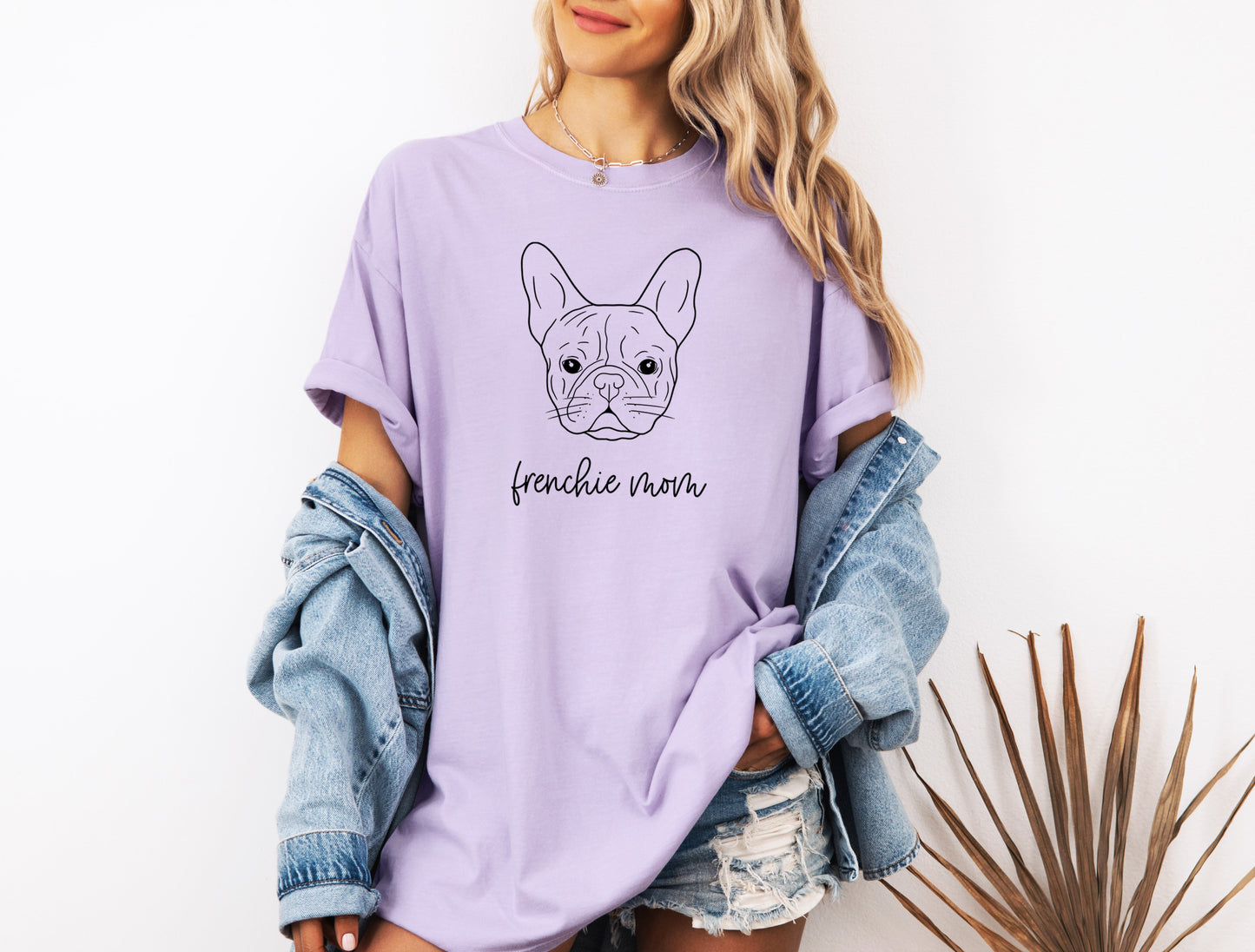 Frenchie Mom French bulldog Dog Mom Comfort Colors T Shirt Orchid