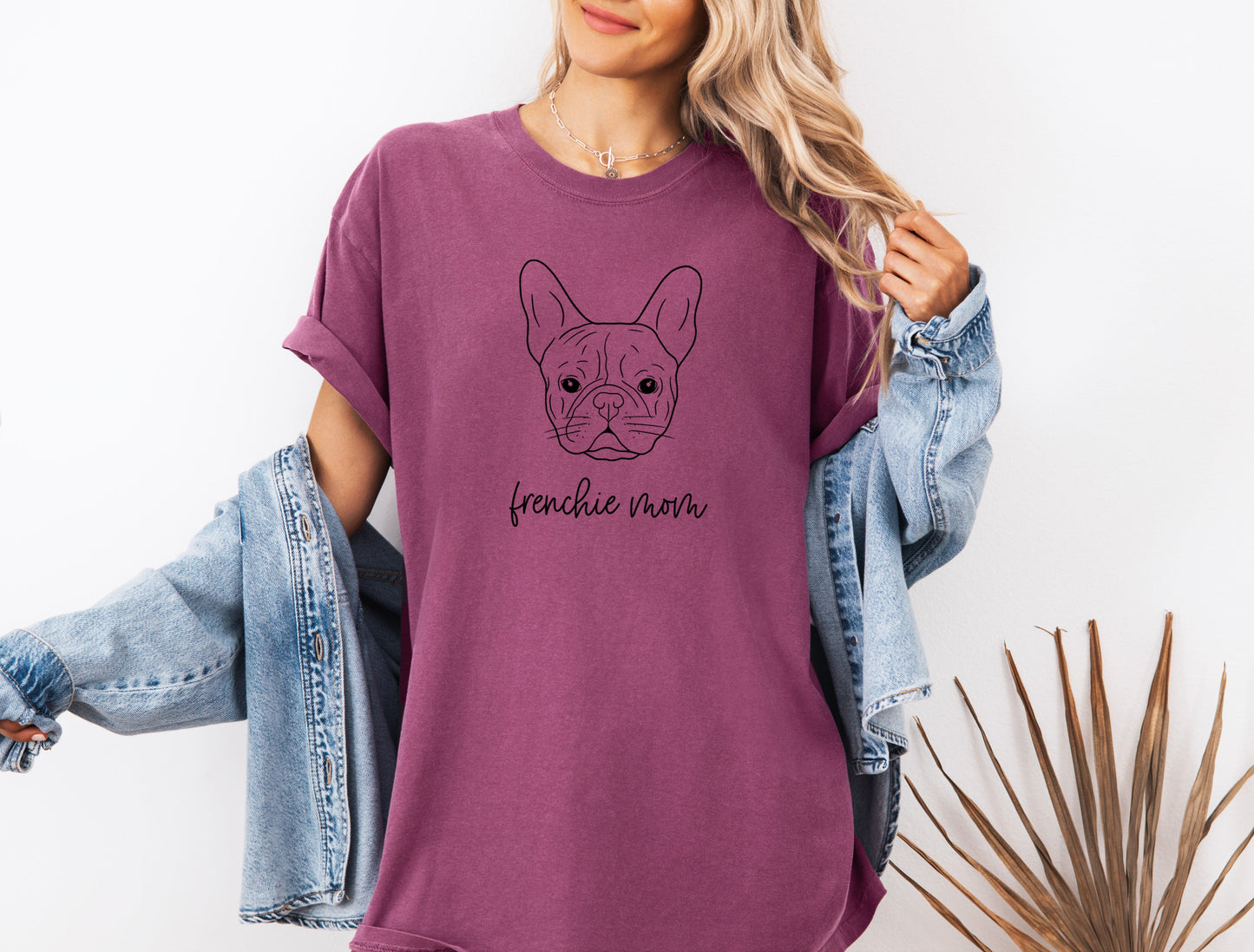 Frenchie Mom French bulldog Dog Mom Comfort Colors T Shirt Berry