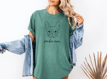 Frenchie Mom French bulldog Dog Mom Comfort Colors T Shirt Light Green