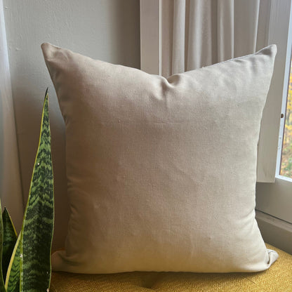 Greige Santa’s Sleigh Embroidered Pillow Cover