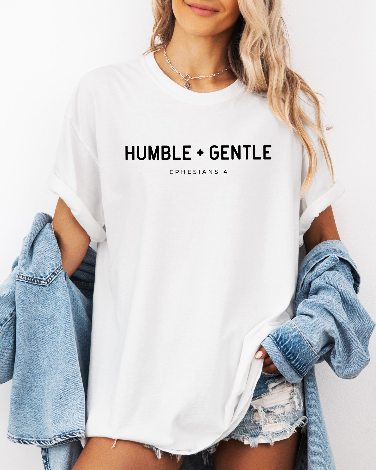 Humble & Gentle Christian Comfort Colors Garment Dyed T Shirt White