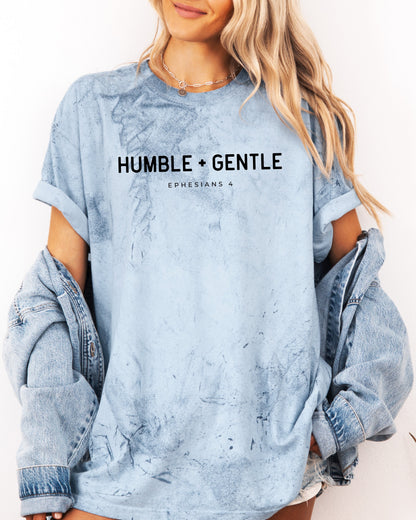 Humble & Gentle Christian Comfort Colors Garment Dyed T Shirt Ocean