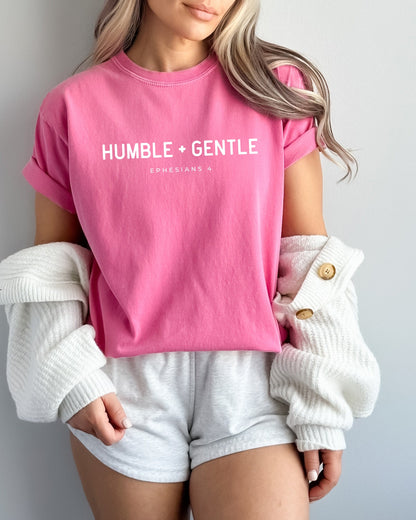 Humble & Gentle Christian Comfort Colors Garment Dyed T Shirt Crunchberry