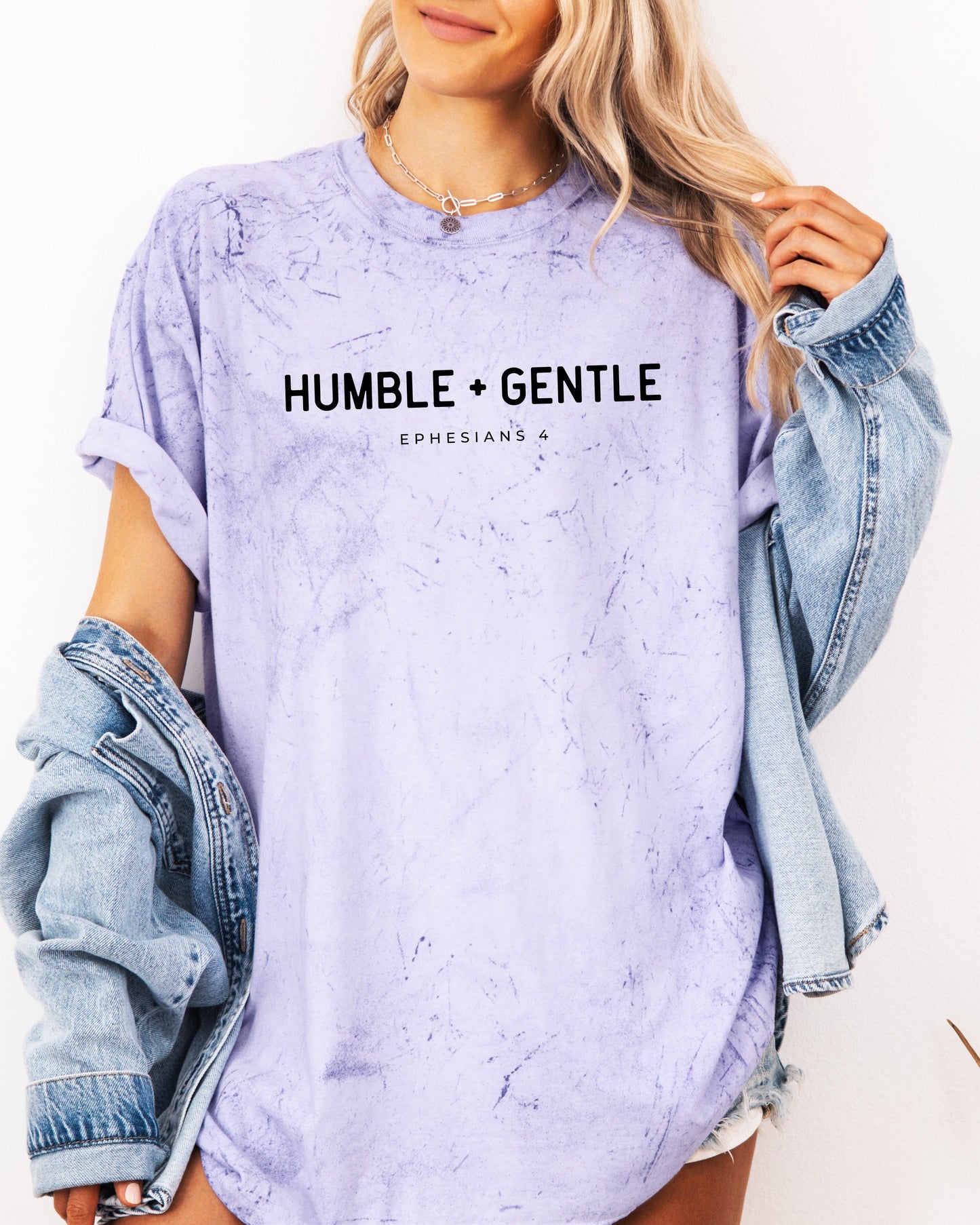 Humble & Gentle Christian Comfort Colors Garment Dyed T Shirt Amethyst