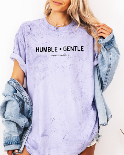 Humble & Gentle Christian Comfort Colors Garment Dyed T Shirt Amethyst