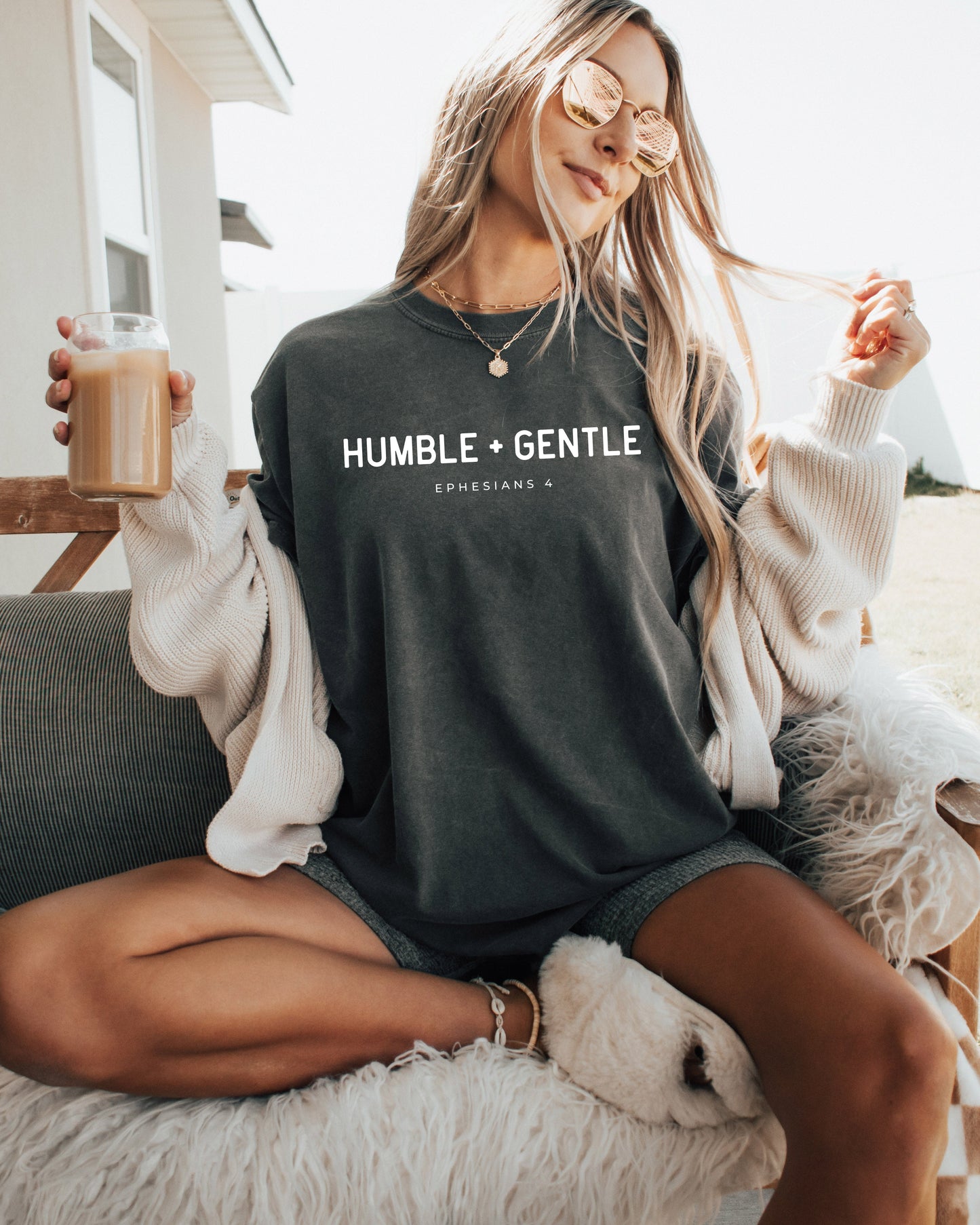 Humble & Gentle Christian Comfort Colors Garment Dyed T Shirt Pepper
