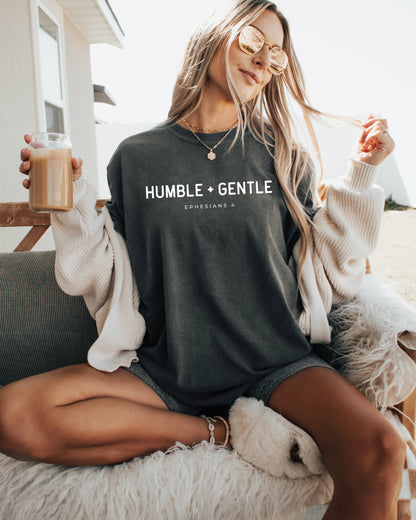 Humble & Gentle Christian Comfort Colors Garment Dyed T Shirt Pepper