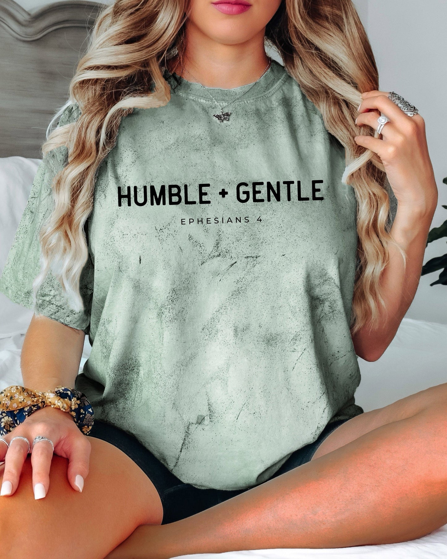 Humble & Gentle Christian Comfort Colors Garment Dyed T Shirt Fern