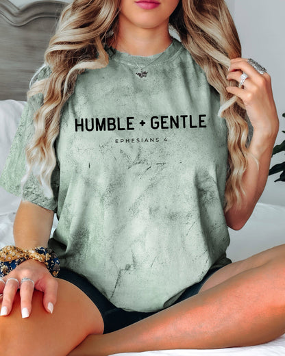 Humble & Gentle Christian Comfort Colors Garment Dyed T Shirt Fern