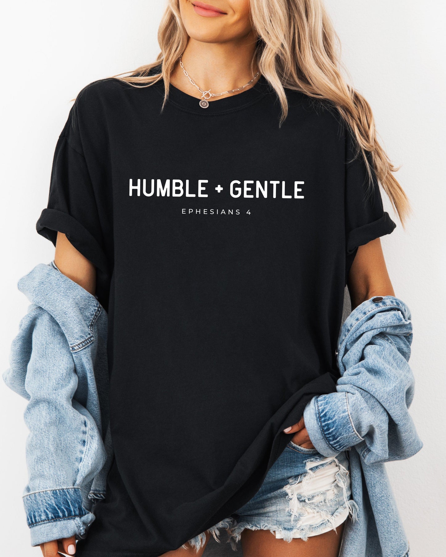 Humble & Gentle Christian Comfort Colors Garment Dyed T Shirt Black