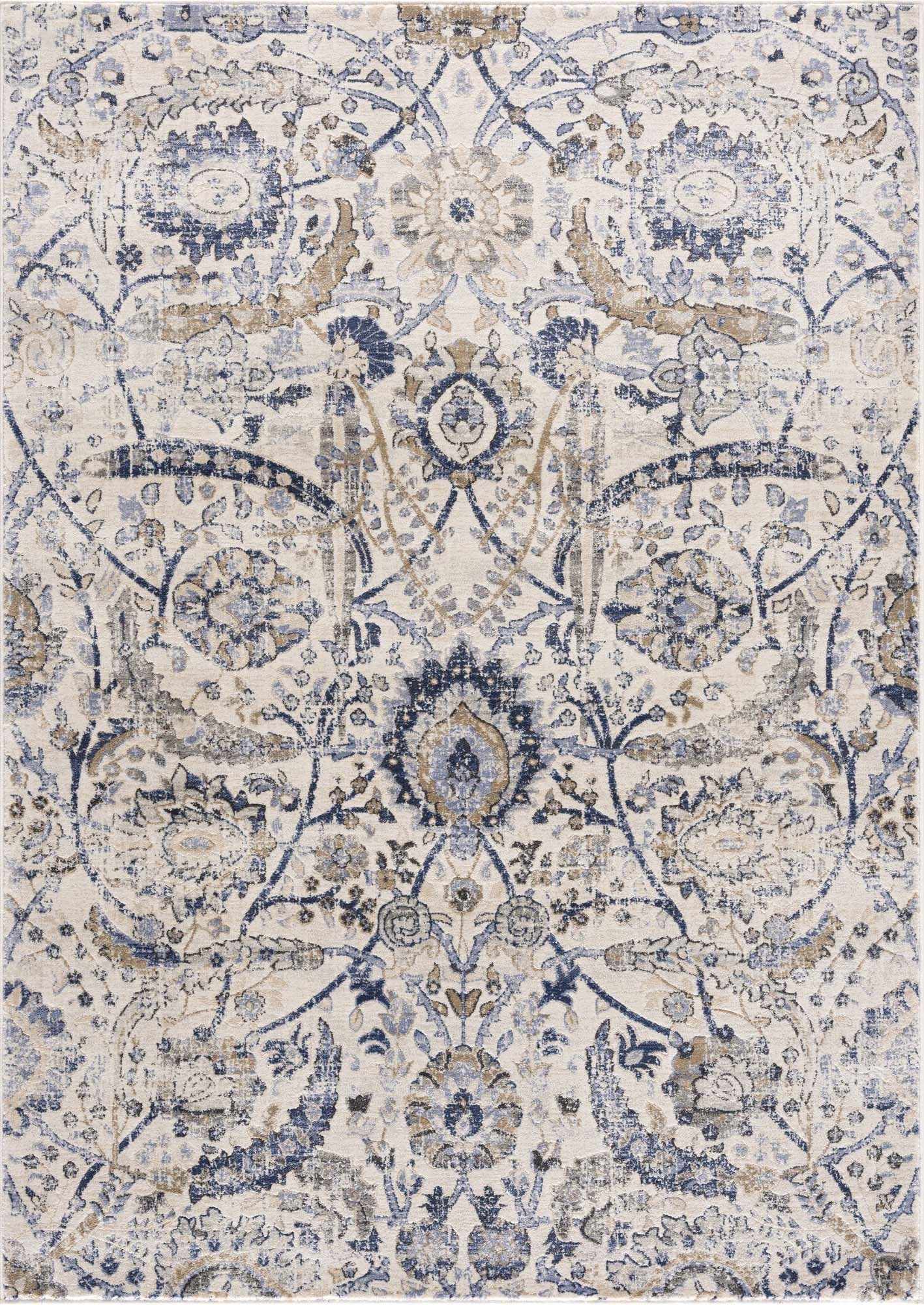 Georgiana Blue & Beige Oushak Rug * 9' x 12'4" Rectangle