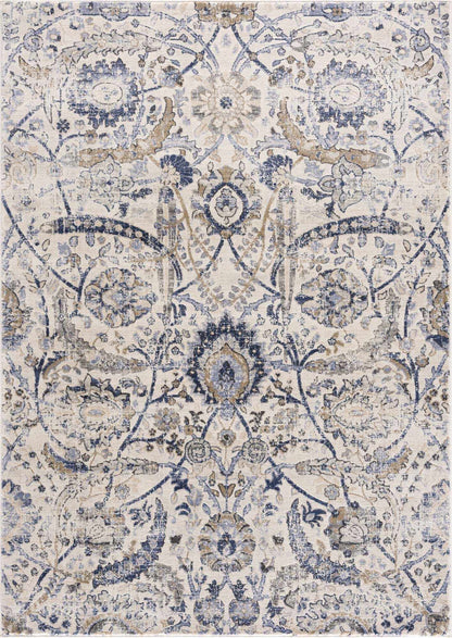 Georgiana Blue & Beige Oushak Rug * 9' x 12'4" Rectangle