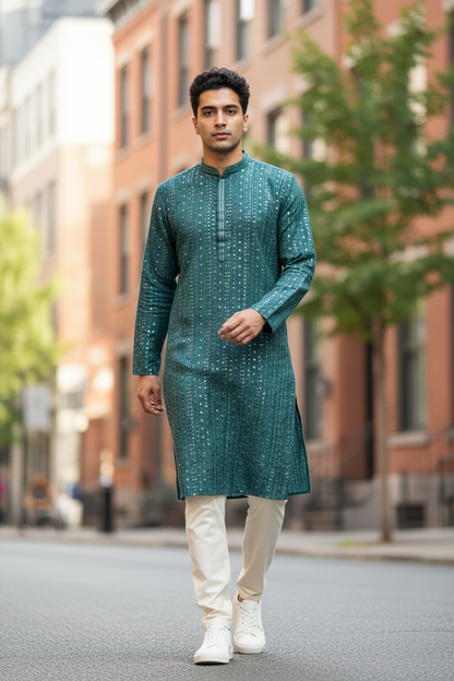 Grey kurta set | sequin work Kurta
