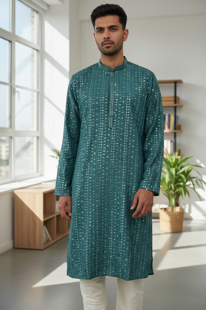 Grey kurta set | sequin work Kurta