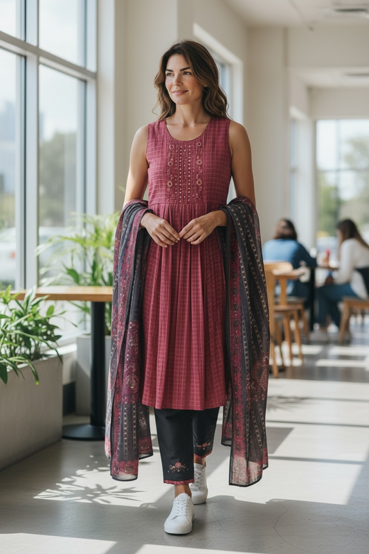 Pure Chiffon kurti set | salwar suit