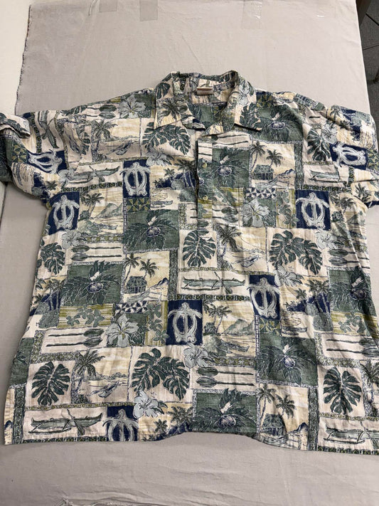 Go Barefoot Mens Hawaiian Panel Shirt - Made in Hawaii Shirt