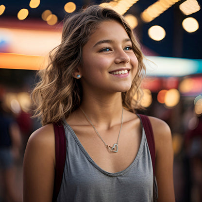 To My Precious Daughter - Interlocking Heart Necklace