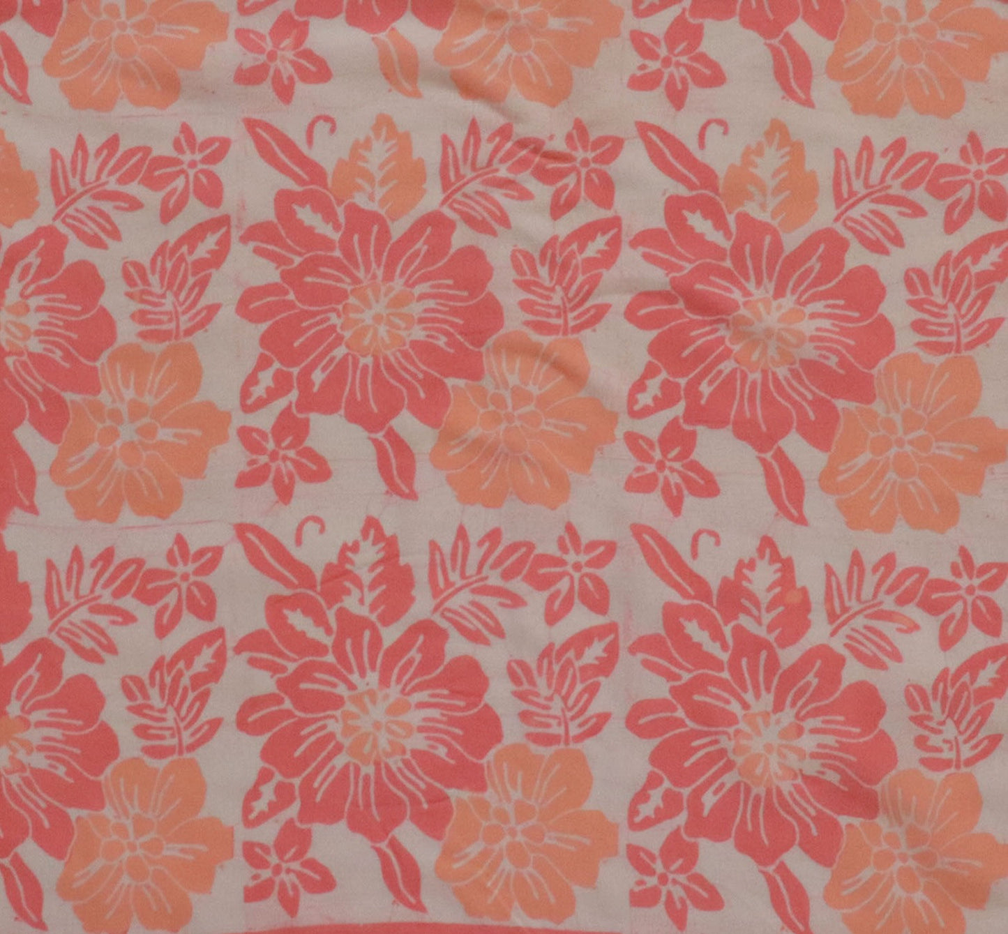 Handmade Batik Scarf, 100% Soft Cotton, Pink Bloom, Floral