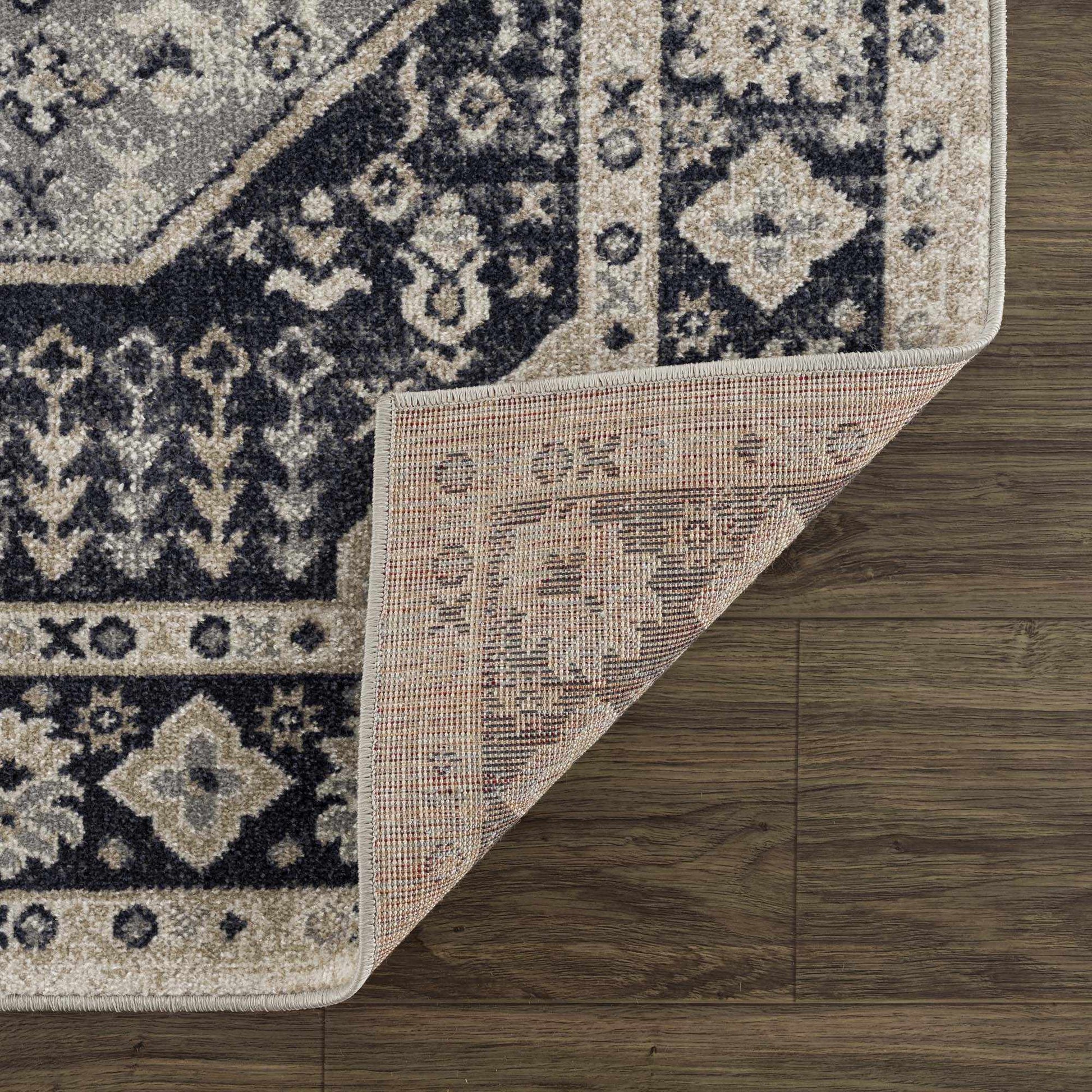 Cabacungan Cream & Gray Washable Area Rug - Clearance