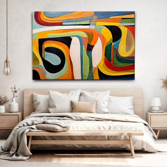 Modern Vibrant Abstract Wall Art 40x60 inch Extra Large Premium Gallery Wrapped