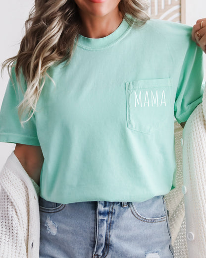 Mama Comfort Colors Pocket T Shirt Island Reef