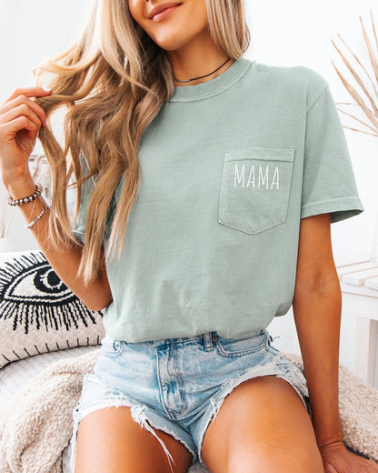 Mama Comfort Colors Pocket T Shirt Bay