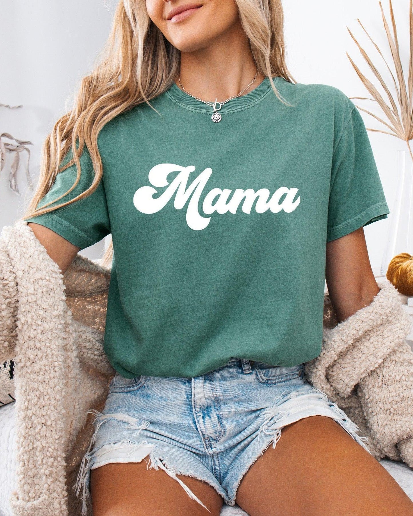 Groovy Mama Comfort Colors T Shirt Light Green