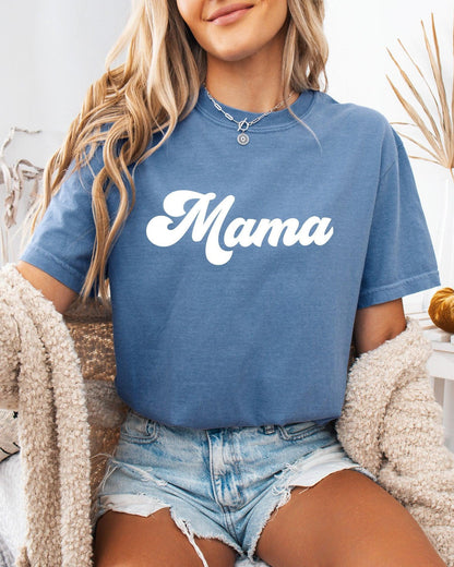 Groovy Mama Comfort Colors T Shirt Blue Jean