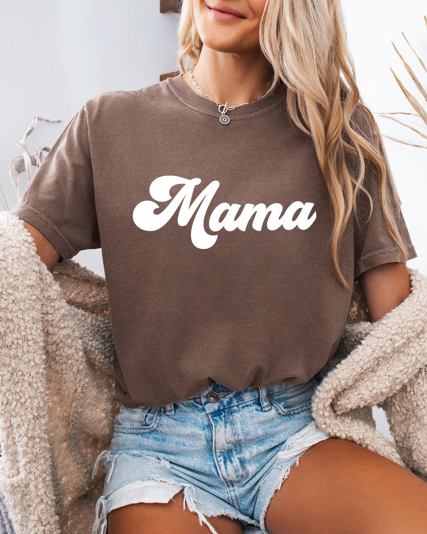 Groovy Mama Comfort Colors T Shirt Espresso