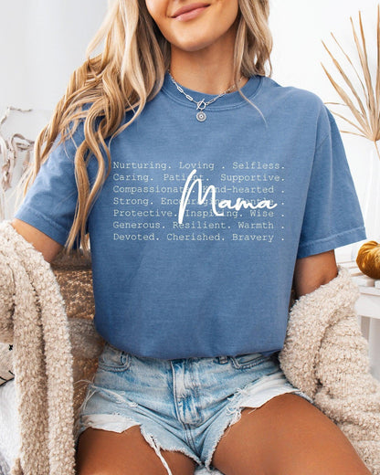 Definition Of Mama Comfort Colors T Shirt Blue Jean