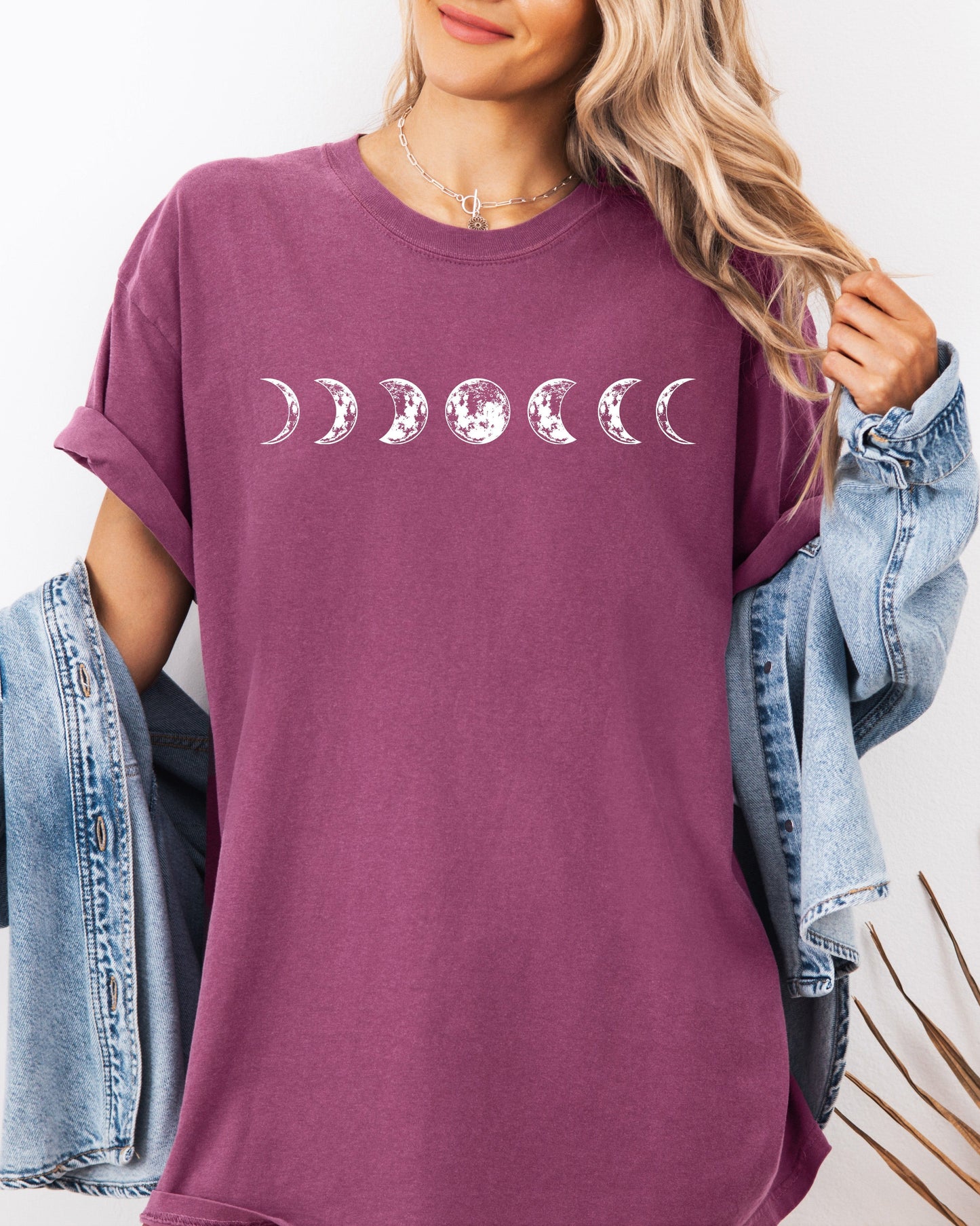 Moon Phase Nature Comfort Colors Garment-Dyed T-Shirt – Summer Vacation Camping Graphic Tee Berry