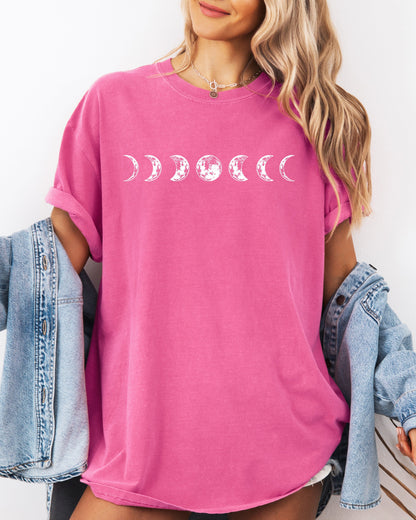 Moon Phase Nature Comfort Colors Garment-Dyed T-Shirt – Summer Vacation Camping Graphic Tee Crunchberry