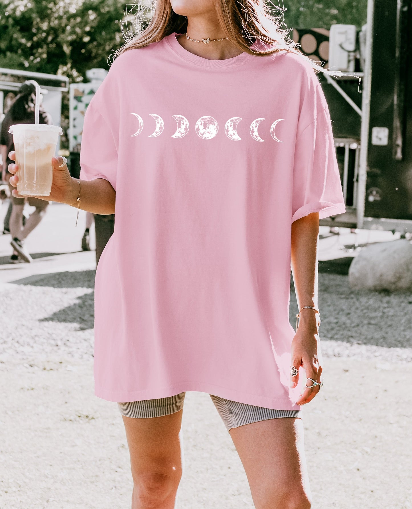 Moon Phase Nature Comfort Colors Garment-Dyed T-Shirt – Summer Vacation Camping Graphic Tee Blossom