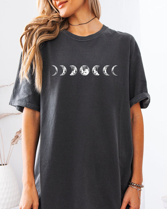 Moon Phase Nature Comfort Colors Garment-Dyed T-Shirt – Summer Vacation Camping Graphic Tee Pepper