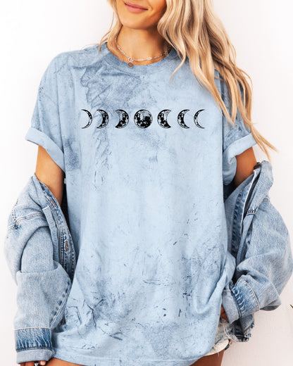 Moon Phase Nature Comfort Colors Garment-Dyed T-Shirt – Summer Vacation Camping Graphic Tee Ocean
