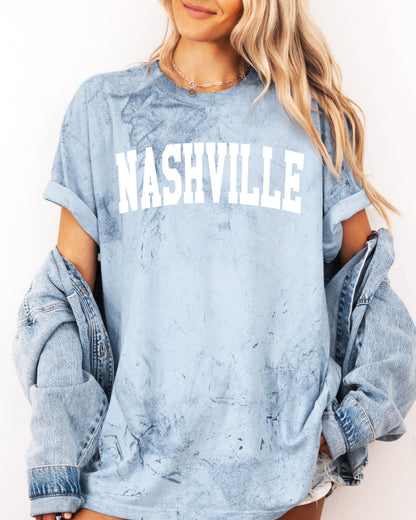 Nashville City Comfort Colors T-Shirt – Garment-Dyed Vintage Travel Graphic Tee Ocean