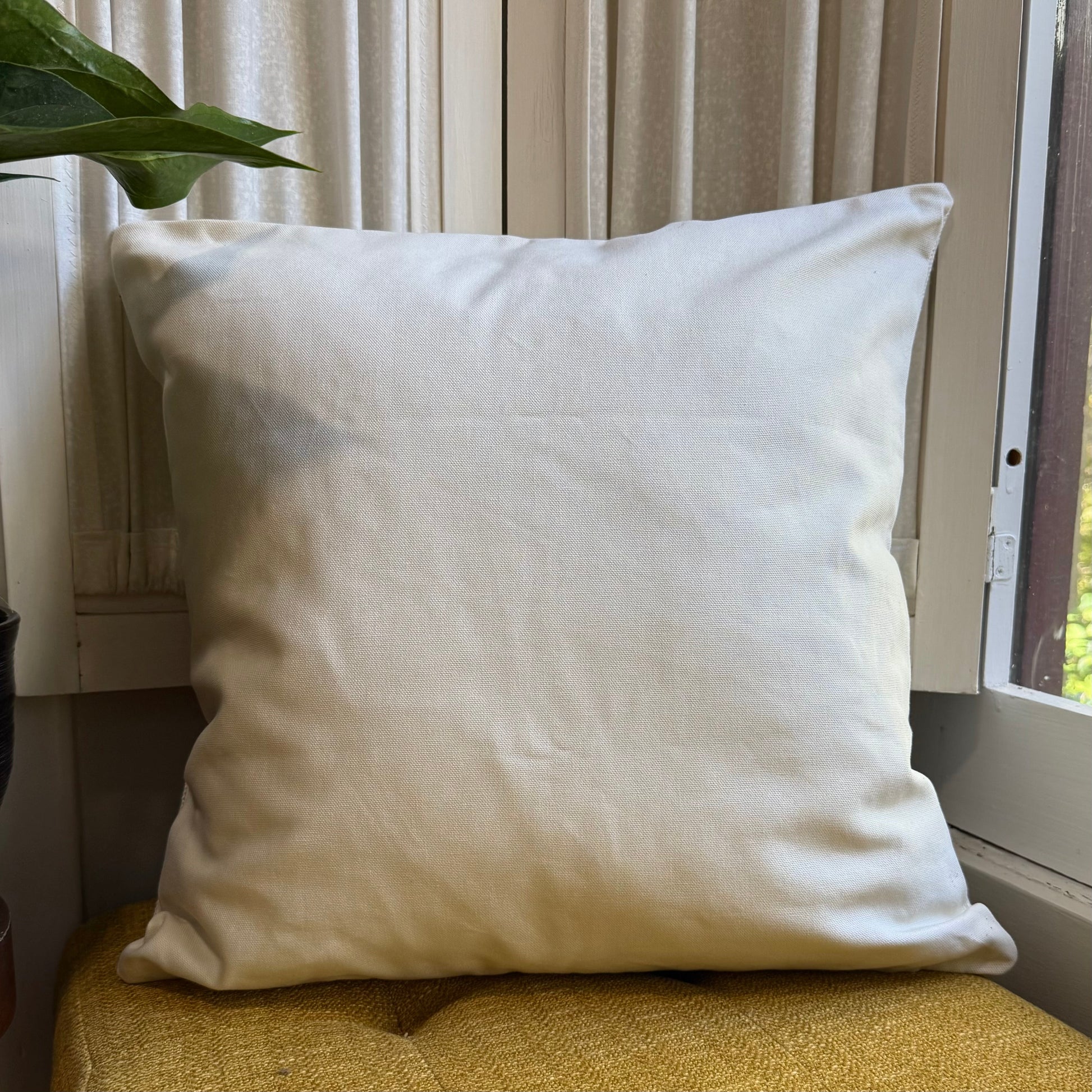 Neutral Winter Deer Embroidered Pillow Cover
