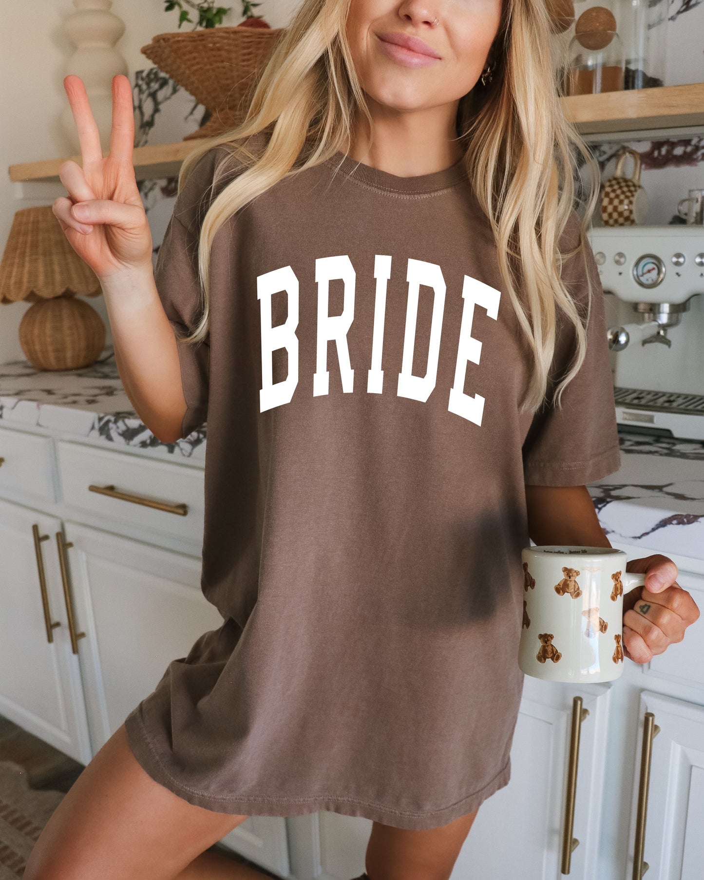 Bride Mrs Honeymoon Comfort Colors Garment Dyed T Shirt Espresso