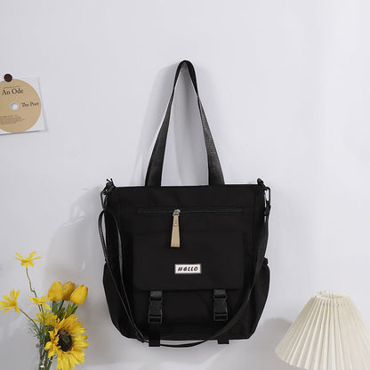 Casual fashion tote bag, stylish large capacity hobo bag, portable crossbody shoulder bag black