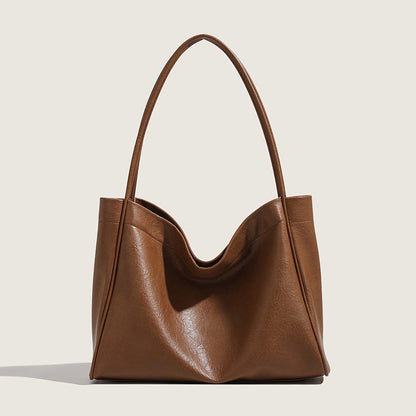 Elegant Ladies Tote Bag – Retro Minimalist & Versatile Commuter Shoulder Bag for Autumn and Winter brown