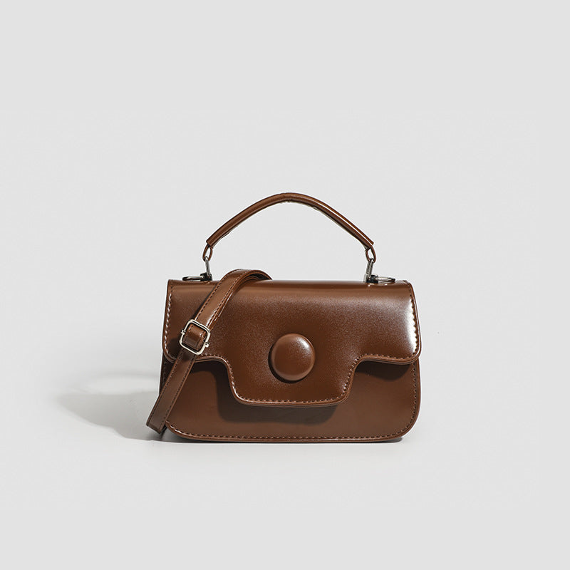 Handheld small tote bag, bag women's autumn fashion office workers handheld bag, small square bag, shoulder Crossbody bag women brown