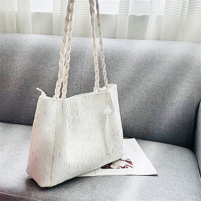 Large Capacity Tote Bag for Women - Perfect Shoulder Bag for Students, Commuters, and Everyday Use White